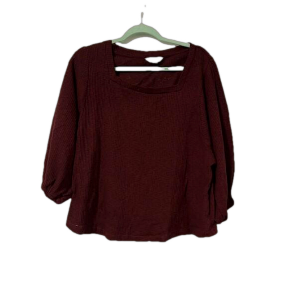 LC Lauren Conrad Sweater, Women's Size L, Burgundy, Pullover, Ruffle